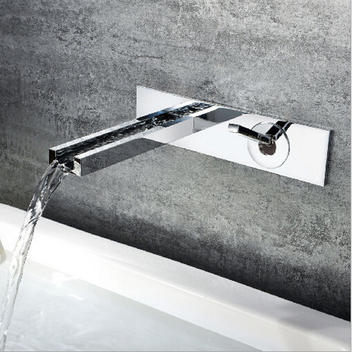 Wall-Mount Bathroom Waterfall Faucet