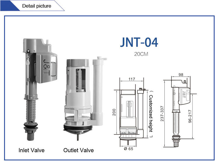 PP and White Color Dual Flush Valve