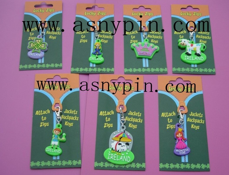 Soft PVC Zipper Pull Tags, Zipper Pals