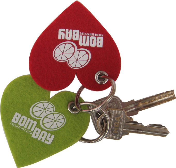 Custom Logo Printed Wool Felt Key Chain Polyester Felt