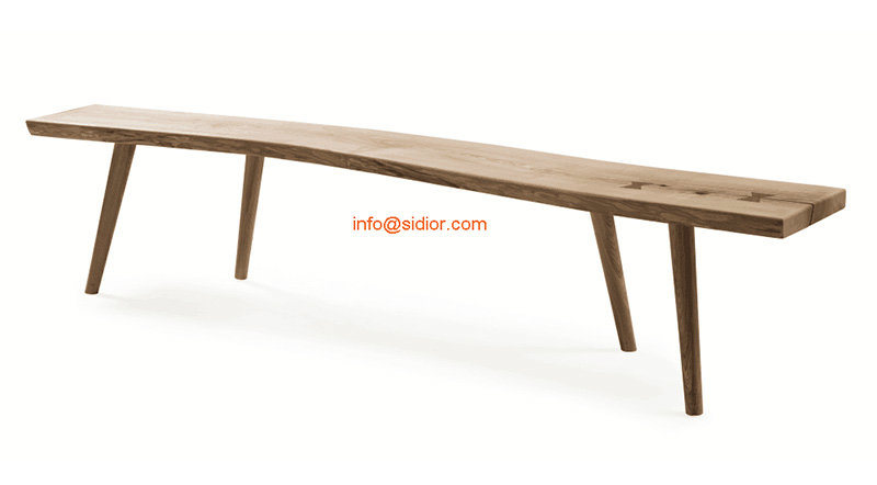 (SL-8503-2) Luxury Hotel Restaurant Public Furniture Nature Solid Wood Long Chair Bench