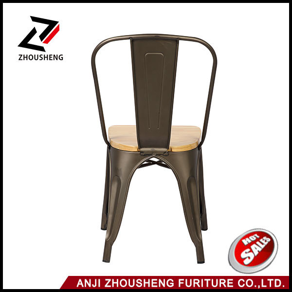 Dhp Fusion Metal Dining Antique Chair with Wood Seat Antique Copper