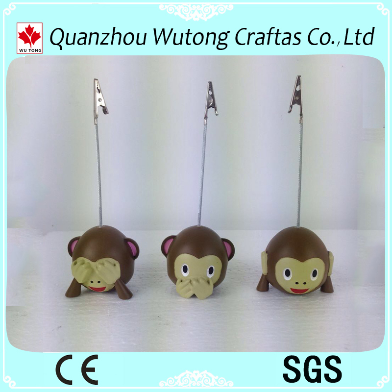 Promotion Gift Resin Office Stationery Monkey Expressin Card Holder