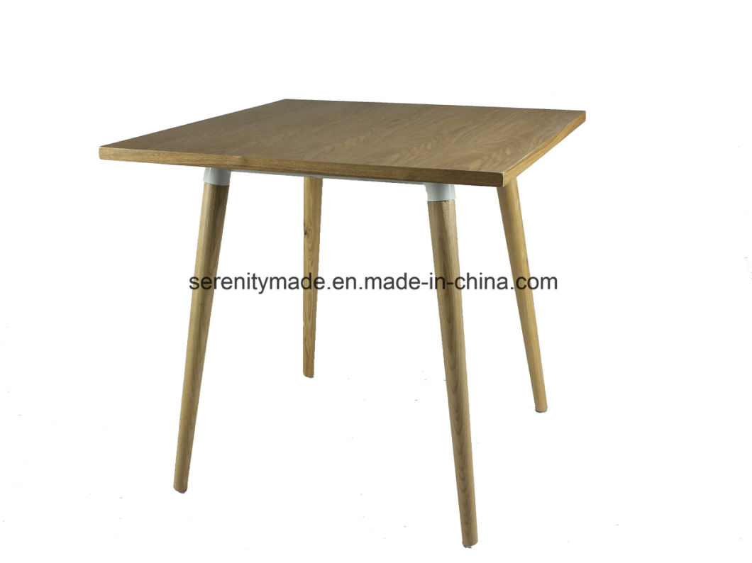 Simple Design Modern Style Solid Walnut Square Wood Diningrestaurant Table