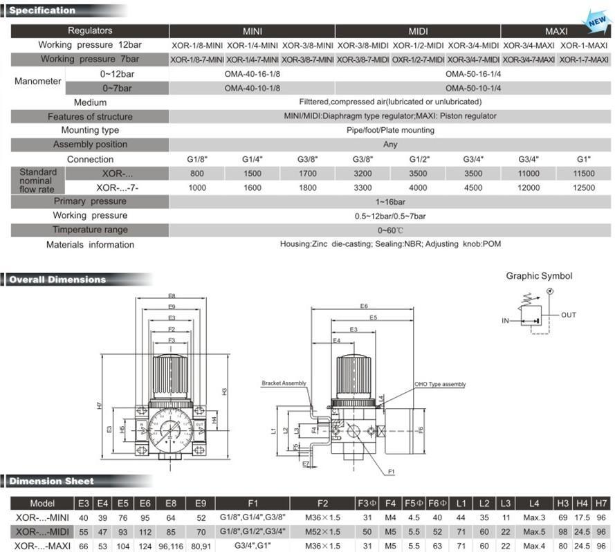 Air Source Treatment Units-Xor Series (Festo air regulator)