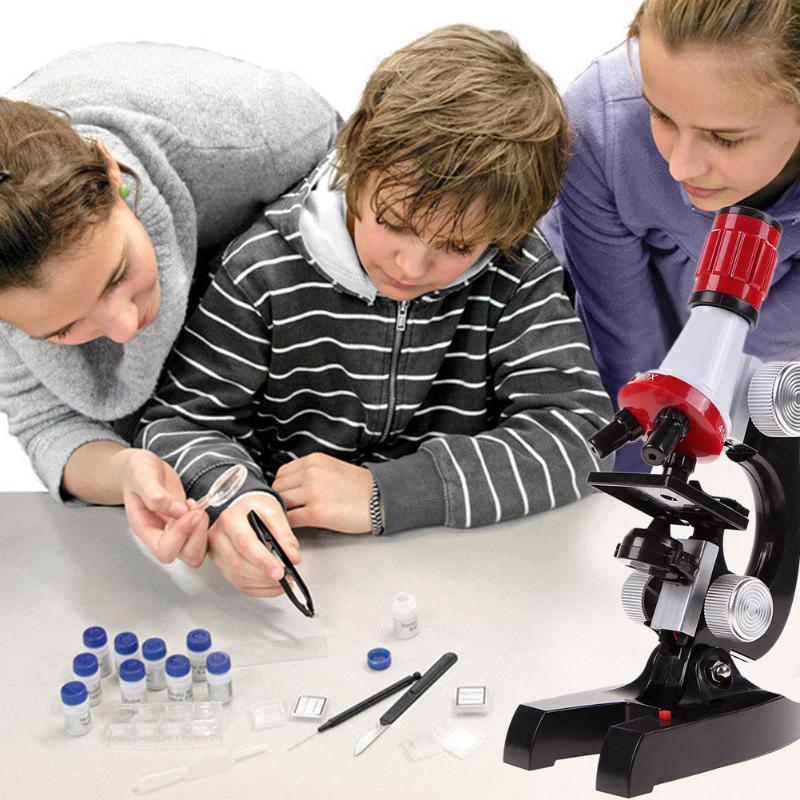 New Biological Microscope LED 100X-1200X Home School Educational Toy Gift Kids Microscope