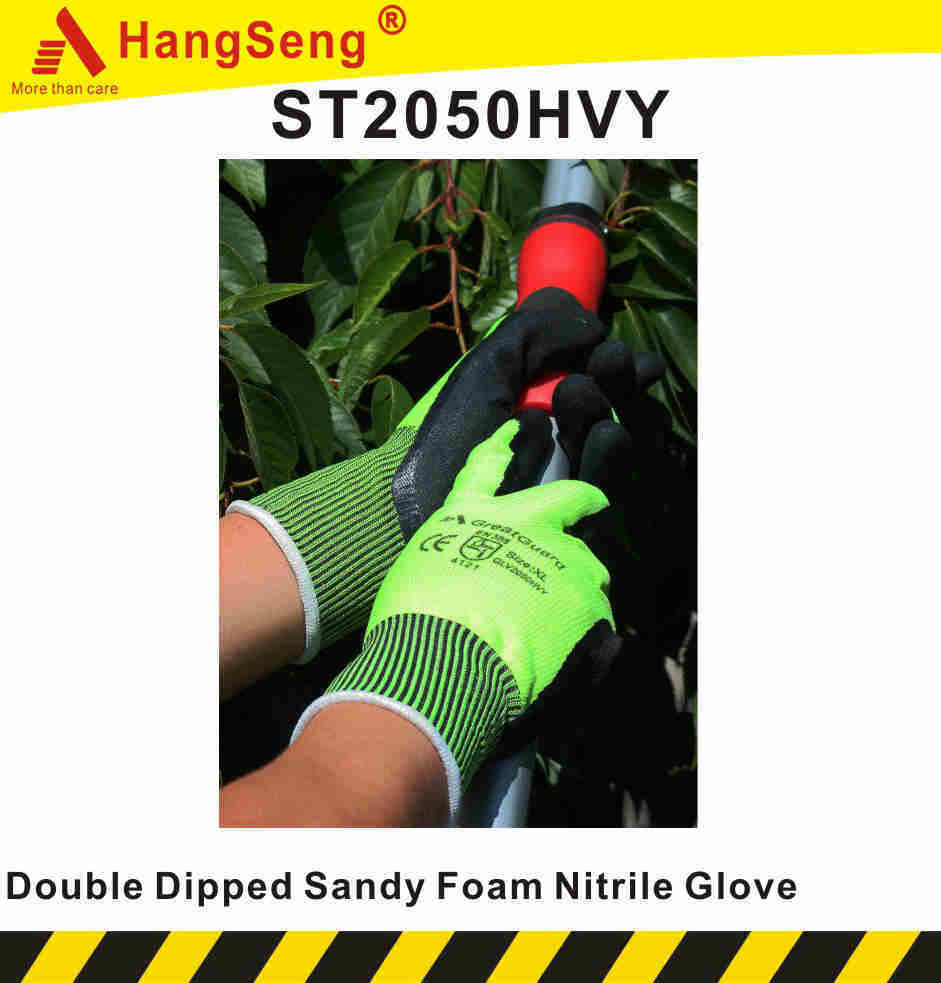Premium Quality Double Dipped Sandy Foam Nitrile Safety Work Glove