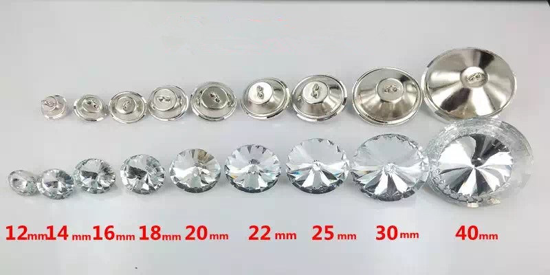 30mm Fashion White Crystal Button