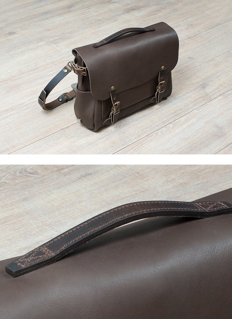 Hot Selling Factory Price 15 Inches Laptop Vintage Brown Leather Messenger