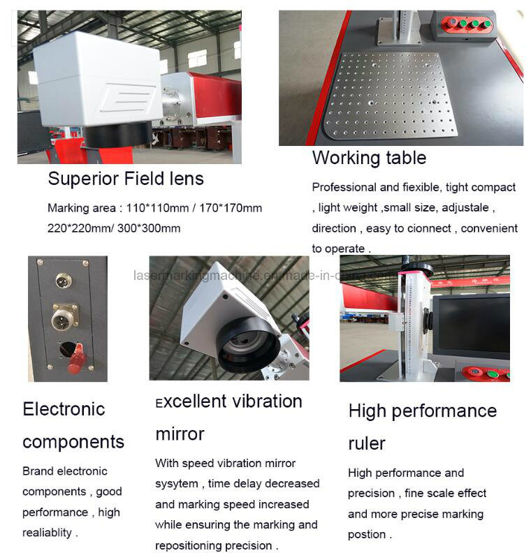 Air Cooling Desktop Fiber Laser Marking Machine with Computer