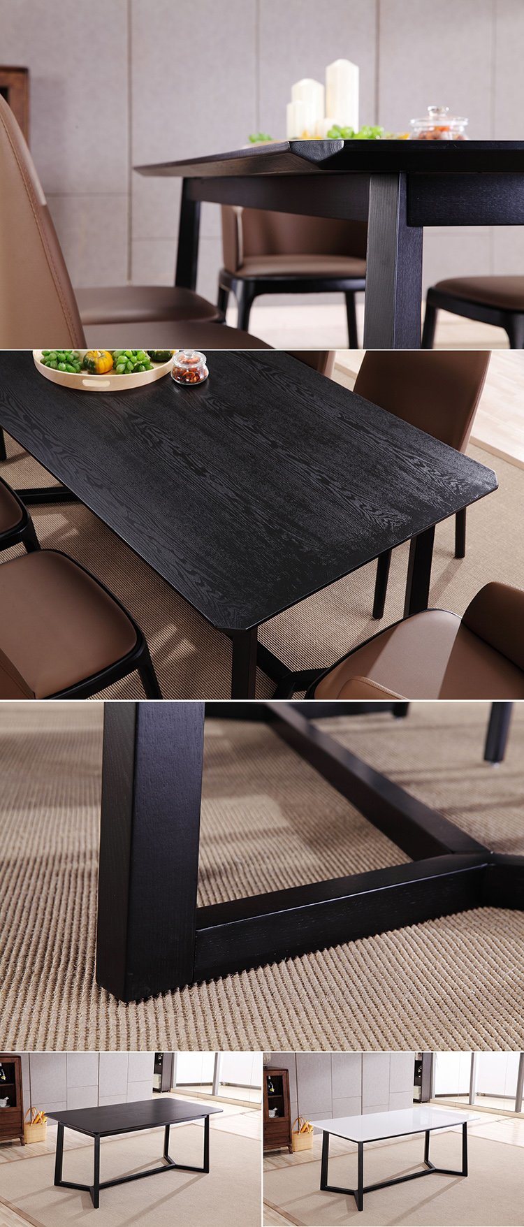 Wood Restaurant Furniture MDF or Quartz Stone Top Dining Table for Home