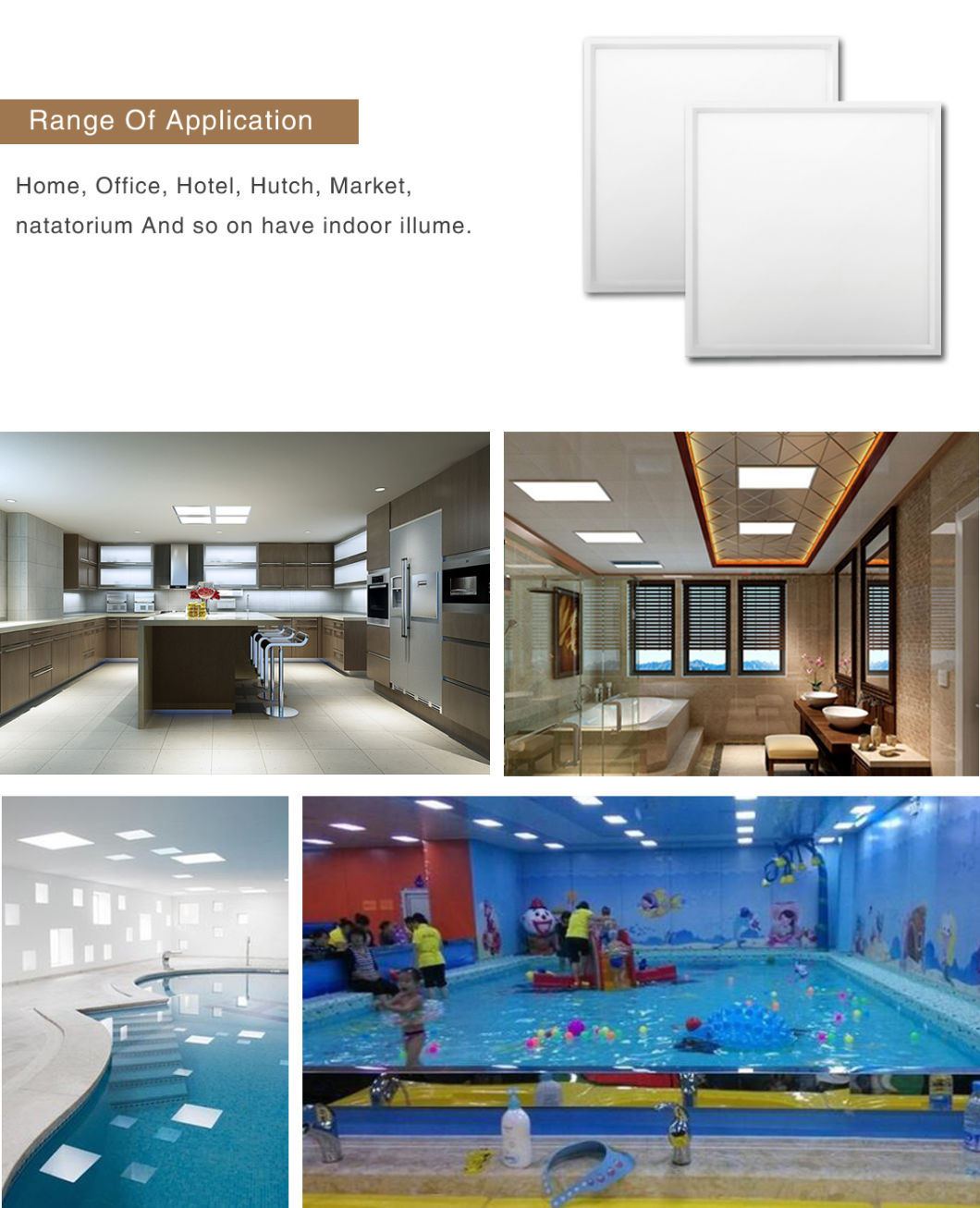 600X600 IP65 Waterproof LED Flat Round Squre Panel Light with UL Certification