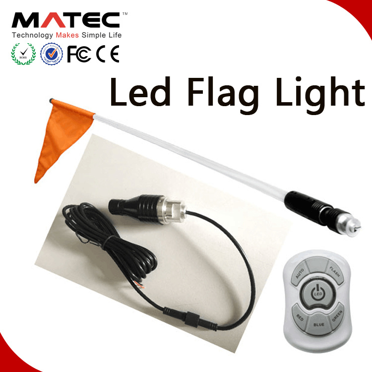 4 Foot Quick Release ATV UTV LED Light Whip LED Flag - 6 Colors Available