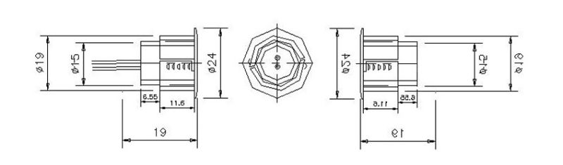 Recess Mounted Door Magnetic Switch with Ce (RC-36)