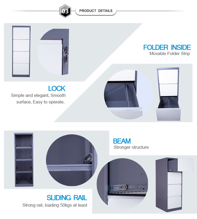 Luoyang Mingxiu Office Manufactures New Style 4 Drawer Metal Storage File Cabinet