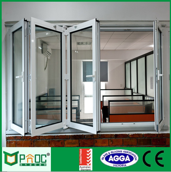 Australian Standard Aluminium Profile Folding Window with Tempered Glass