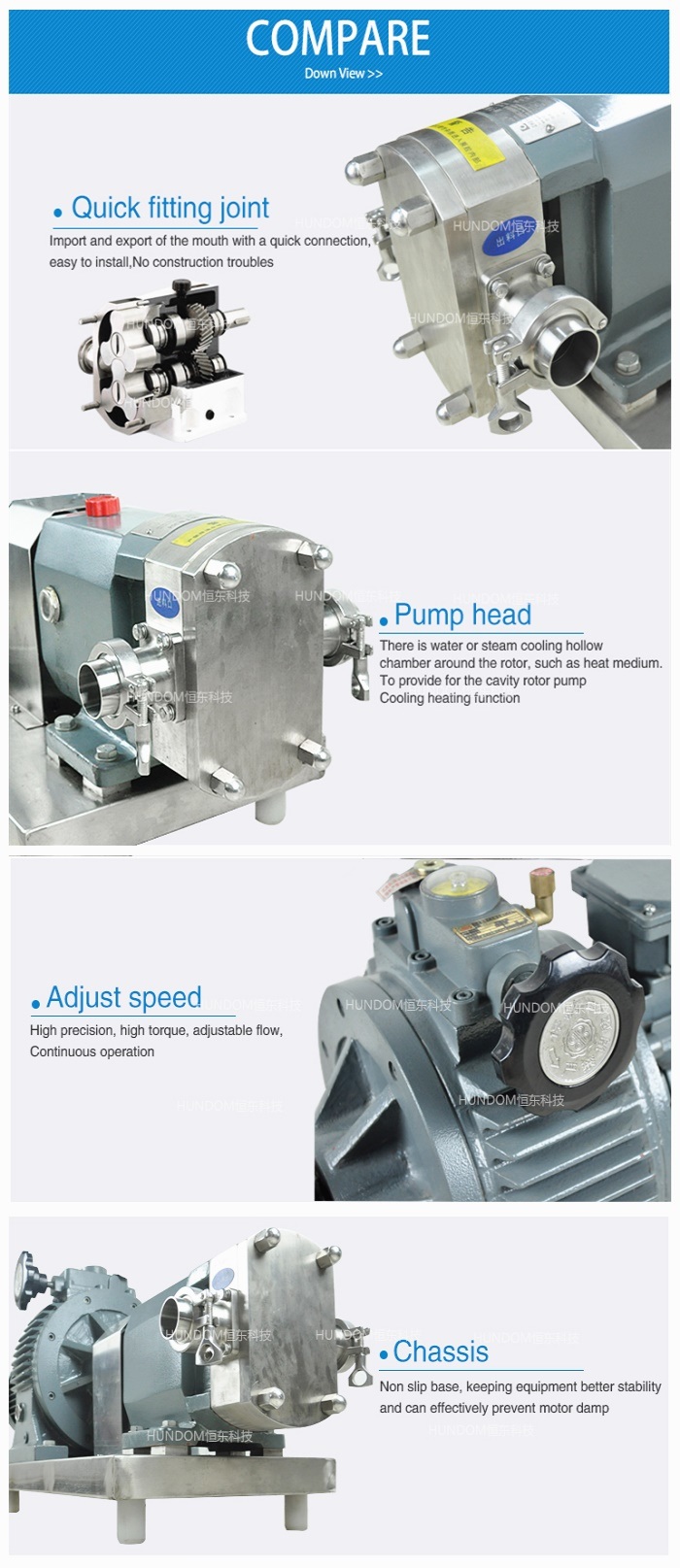 Stainless Steel Sanitary Gear Rotor Pump Oil Transfer Pump