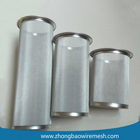 Customized Stainless Steel Woven Wire Mesh Wine/ Coffee Filter Cylinders/Tube/Basket