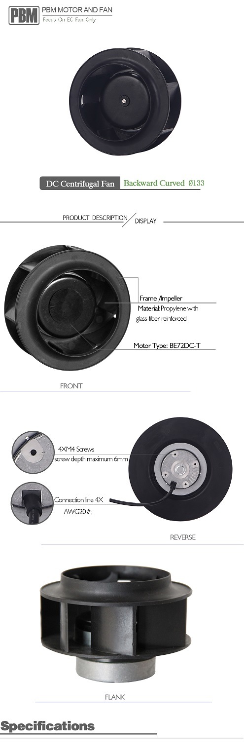 R1g133 Small Plastic DC Centrifugal Blower