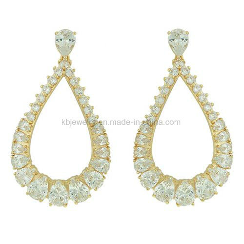 Fashion Jewellery Plated Copper Drop Earrings (KE3053)