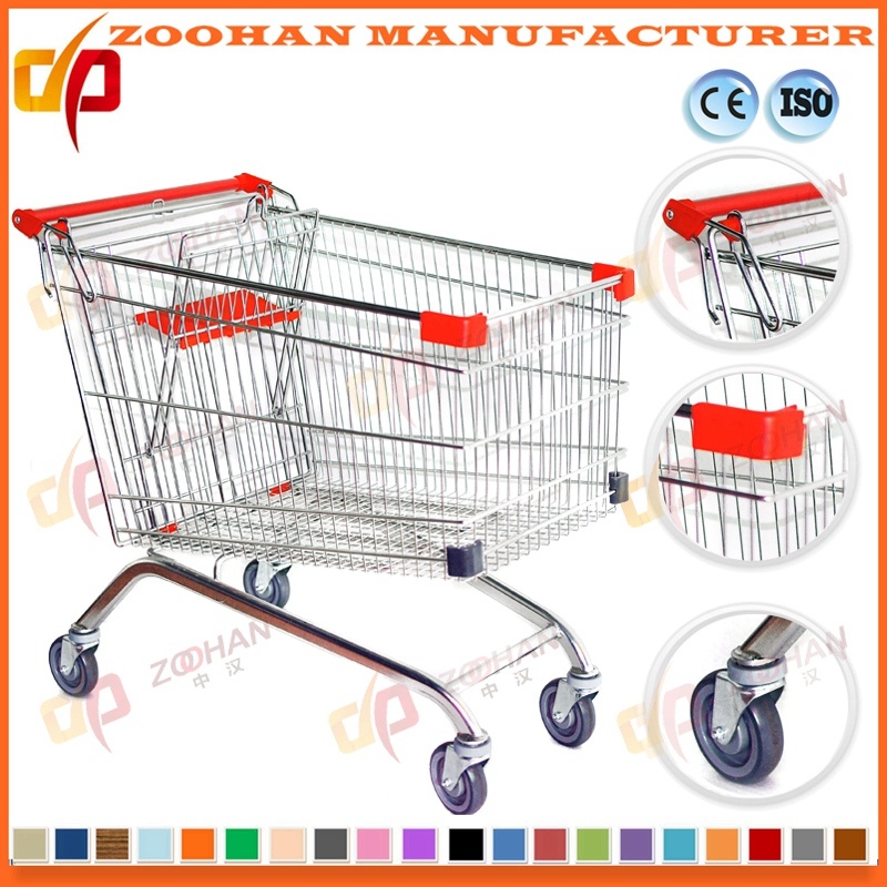 Durable Metal European Style Supermarket Shopping Cart Trolley (Zht136)