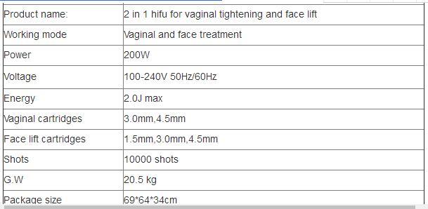Factory Price Hifu Machine Face Lifting & Skin Rejuvenation/ Hifu Vaginal Tightening Women for Beauty SPA