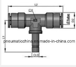 Pneumatic Air Fitting Brass Nickle-Plated, Push in Fitting, Metal Fitting