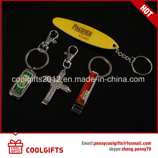 Metal Bottle Opener Key Chain with Full Color Epoxy Dome