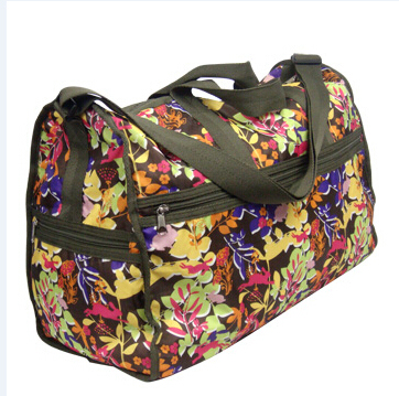 Foldable Colorful Printing Polyester Weekend Travel Duffel Bags