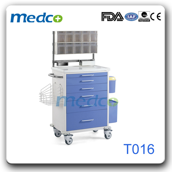 Hospital Treatment Cart, Steel Nursing Medicine Trolley for Medical Use