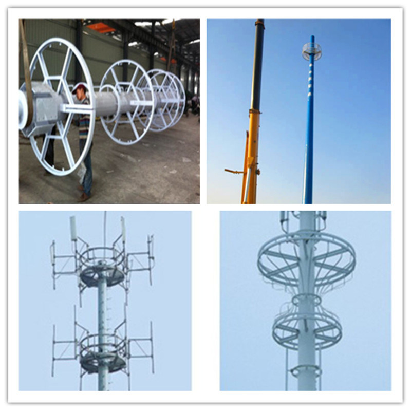 Galvanized Steel Single Pole Telecom Antenna Tower