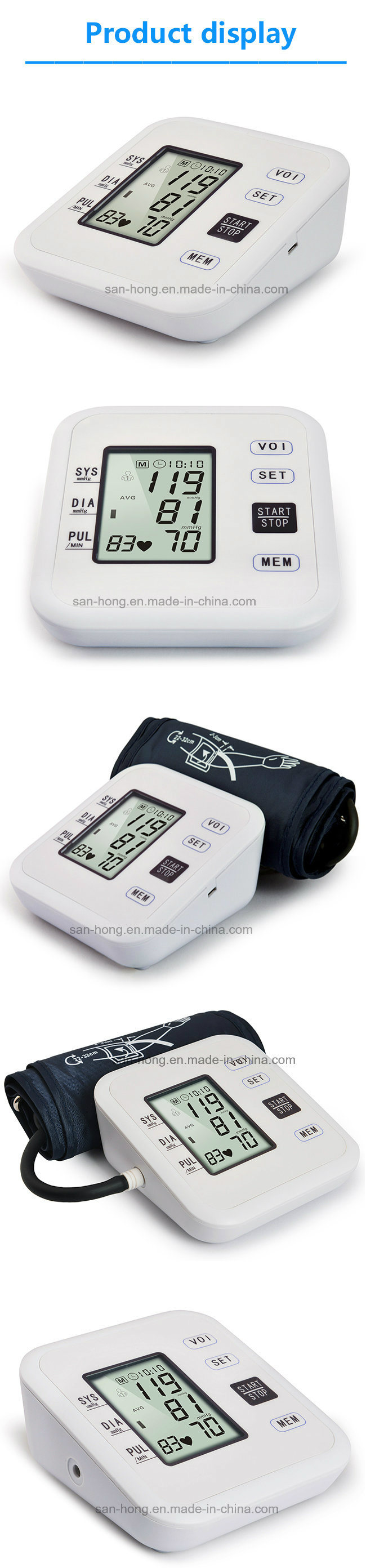 Blood Pressure Monitor with Digital LCD Display (1681A)