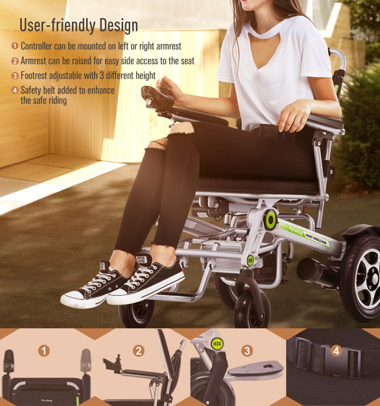 Airwheel H3s Electric Joystick Aluminum Wheelchair Foldable for Handicapped Medical Equipment