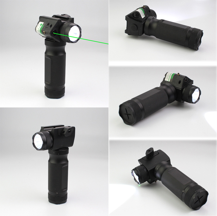 New Tactical Handgrip Green Laser Flashlight with T6 600 Lumens LED Light Torch
