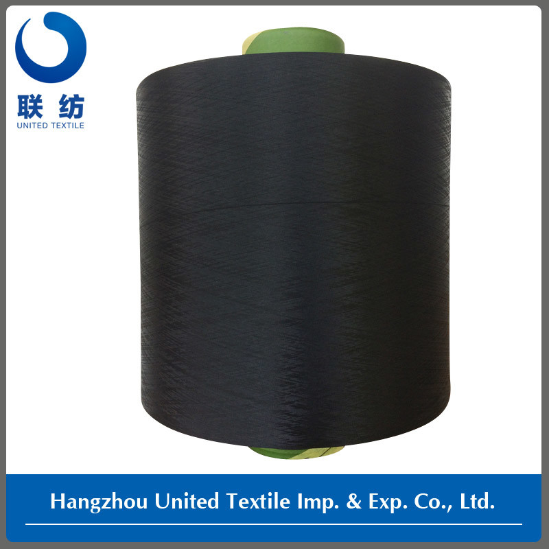 100% Polyester DTY Dope Dyed Weaving Yarn (150D/48F NIM) Black