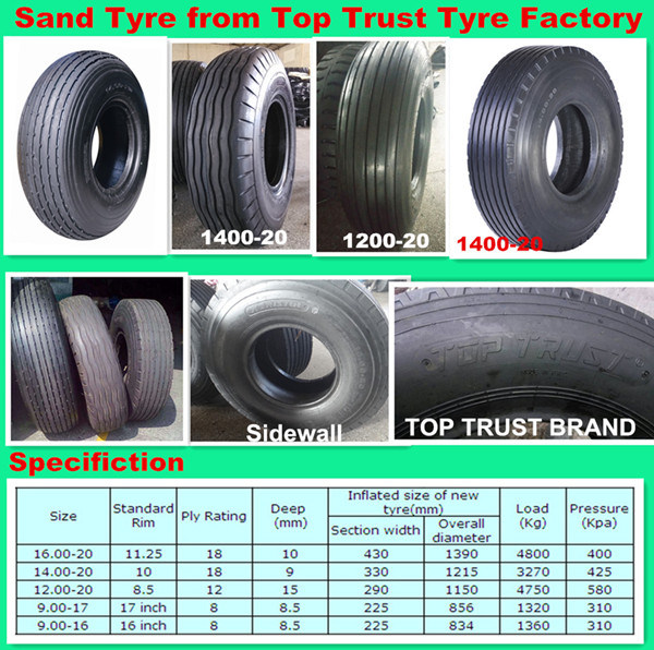 Factory Supply Top Trust 1400-20 900-16 Sand Tyre