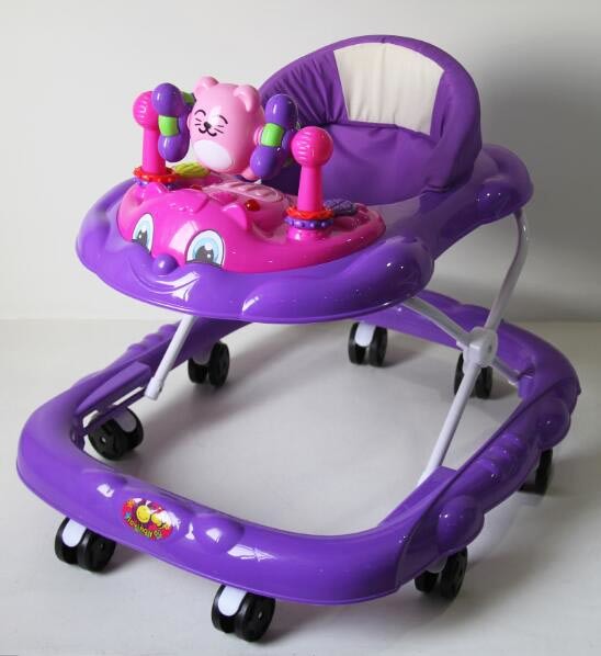 Newest Model Pink Baby Walker with Silicon Wheels Wholesale