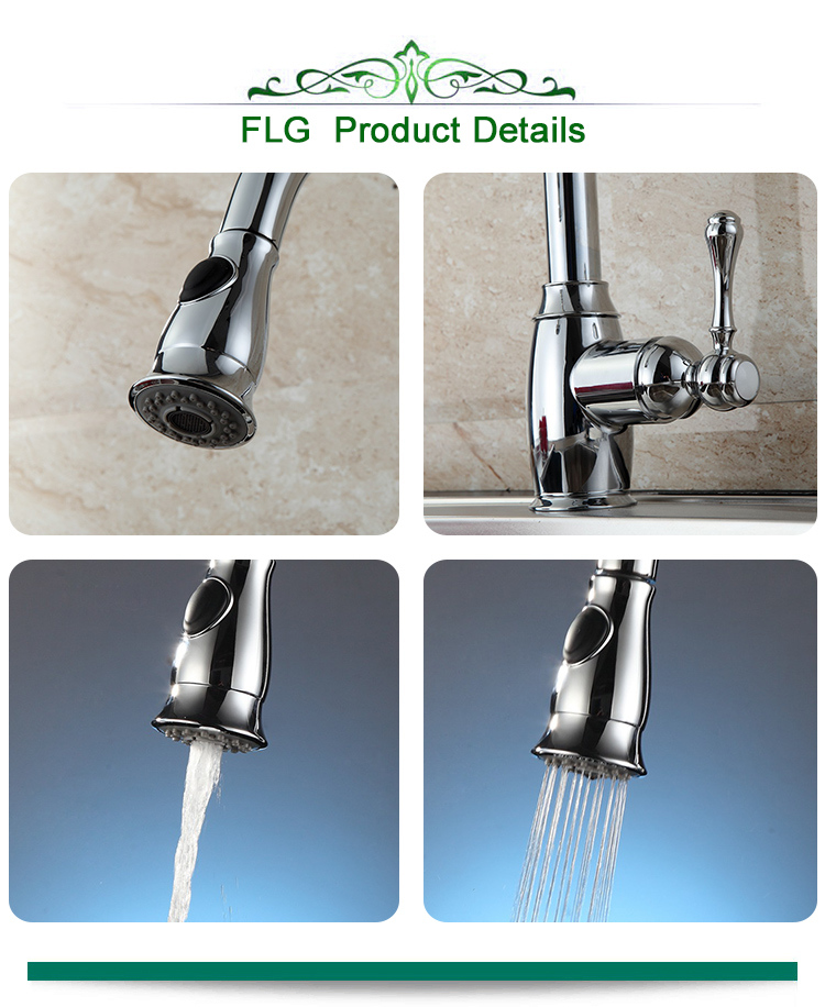Single Handle One Hole Pull out Down Kitchen Sink Faucet