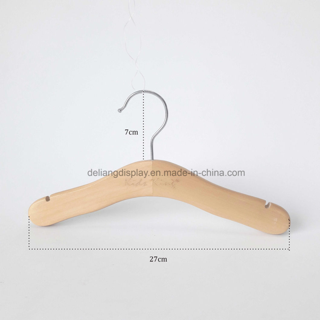 Hot Sale Kids Wooden Hanger in Natural Wood Color