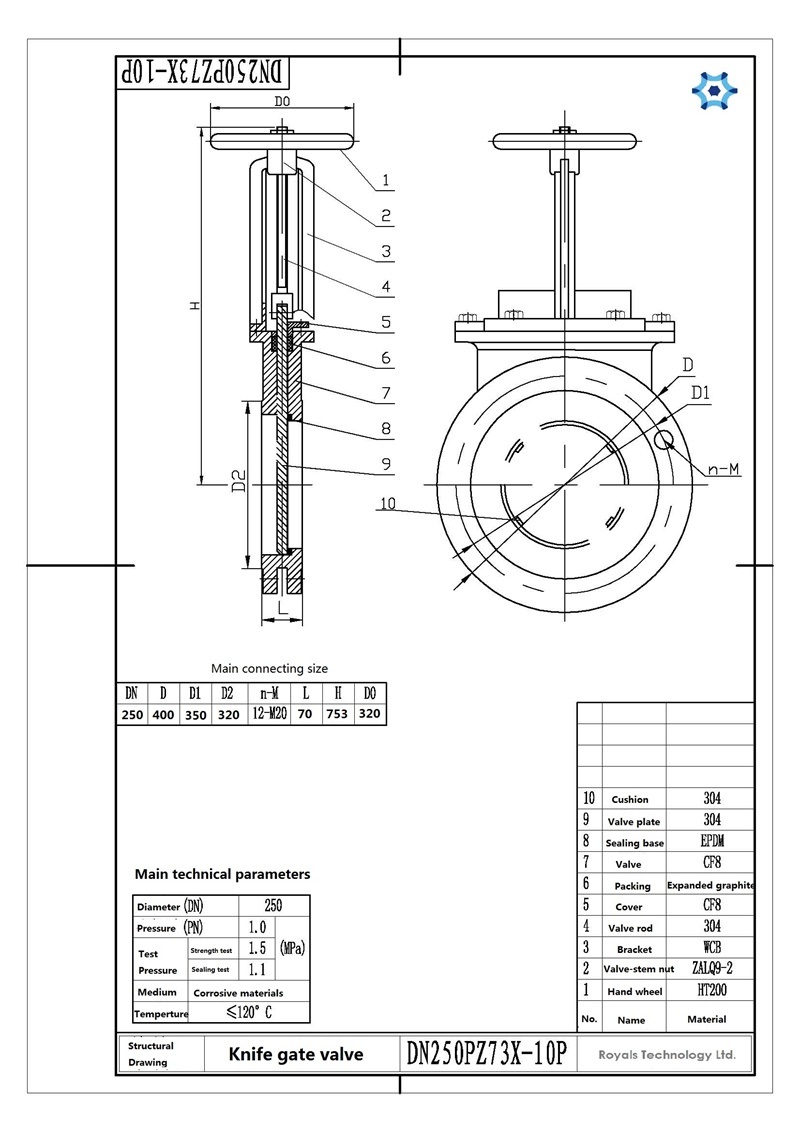 OEM Stainless Steel Full Lug Knife Gate Valve