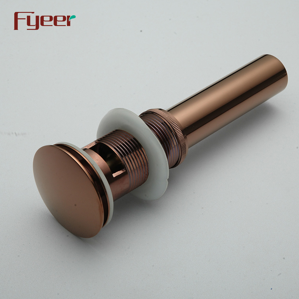 Fyeer Brass Rose Gold Basin Pop up Drain