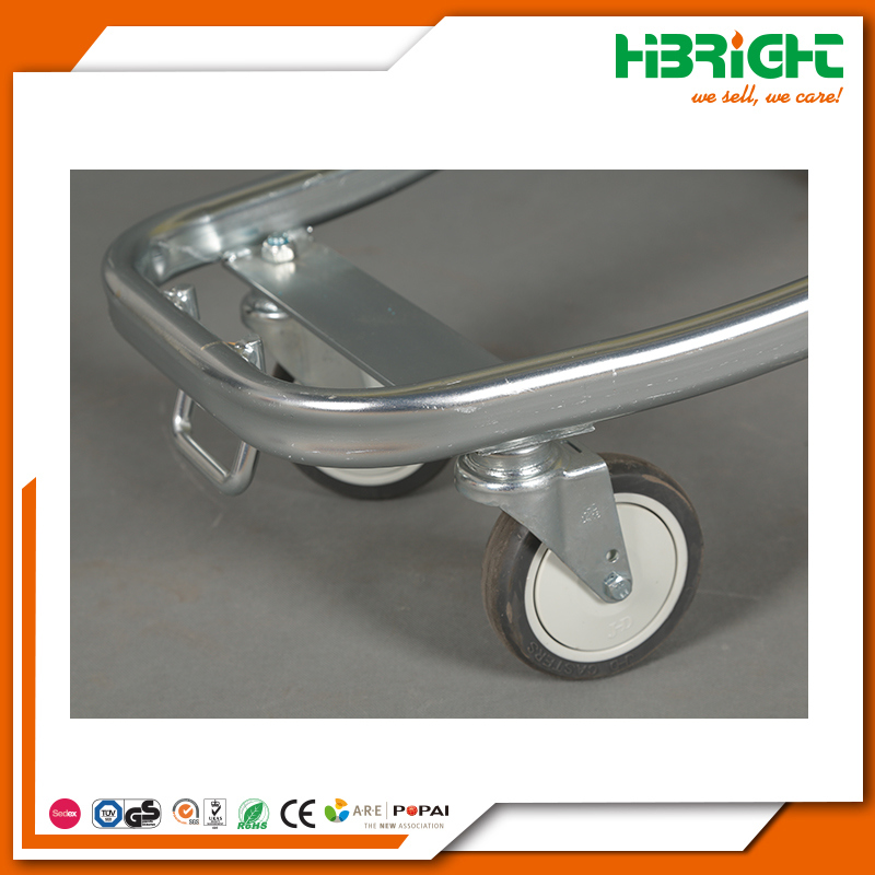 Plastic Sprayed Metal Supermarket Hand Cart Shopping Trolleys