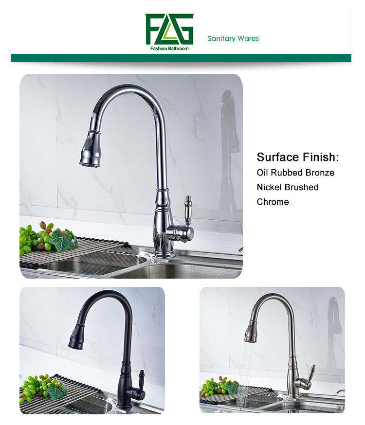 Kitchen Faucet Chrome All Around Rotate Pull out Sink Mixer