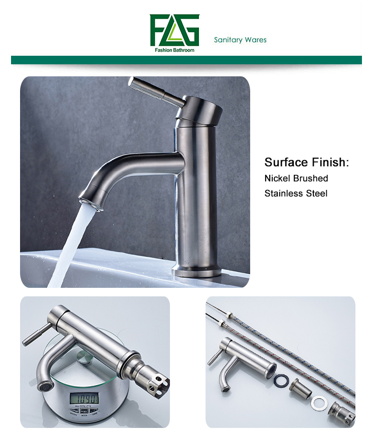 Bath Tap Cold & Hot Deck Mounted 304 Stainless Steel