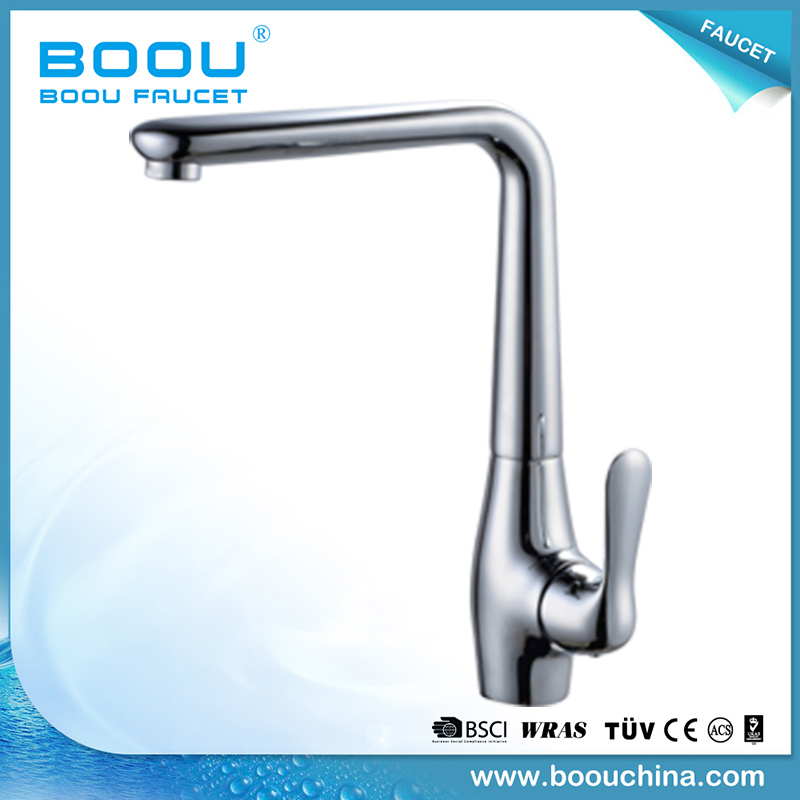 Boou Single Hole Long Neck Brass Kitchen Sink Faucet