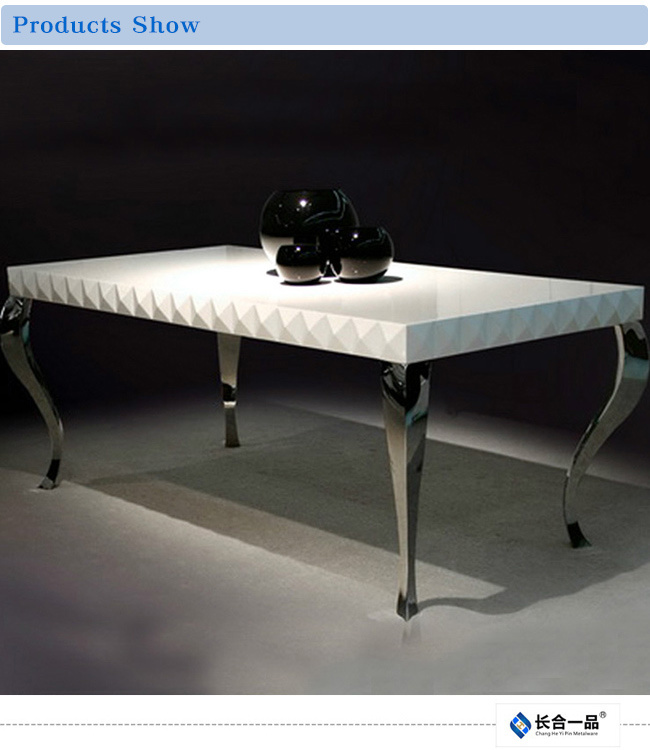 Factory Manufacture Rectangle Stainless Steel Silver Tea Table Home Furniture