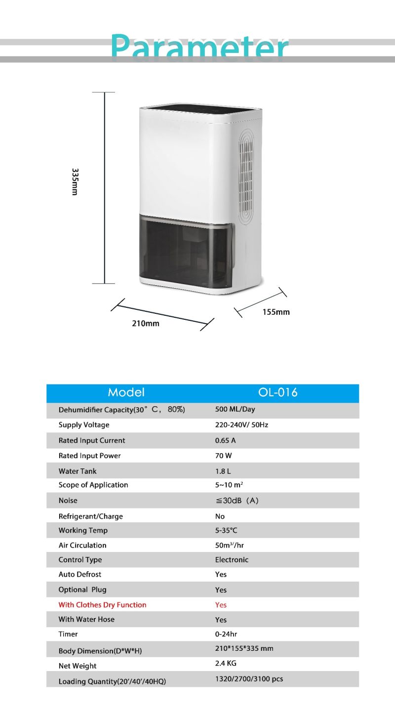 New Design Home Mini and Portable Dehumidifier