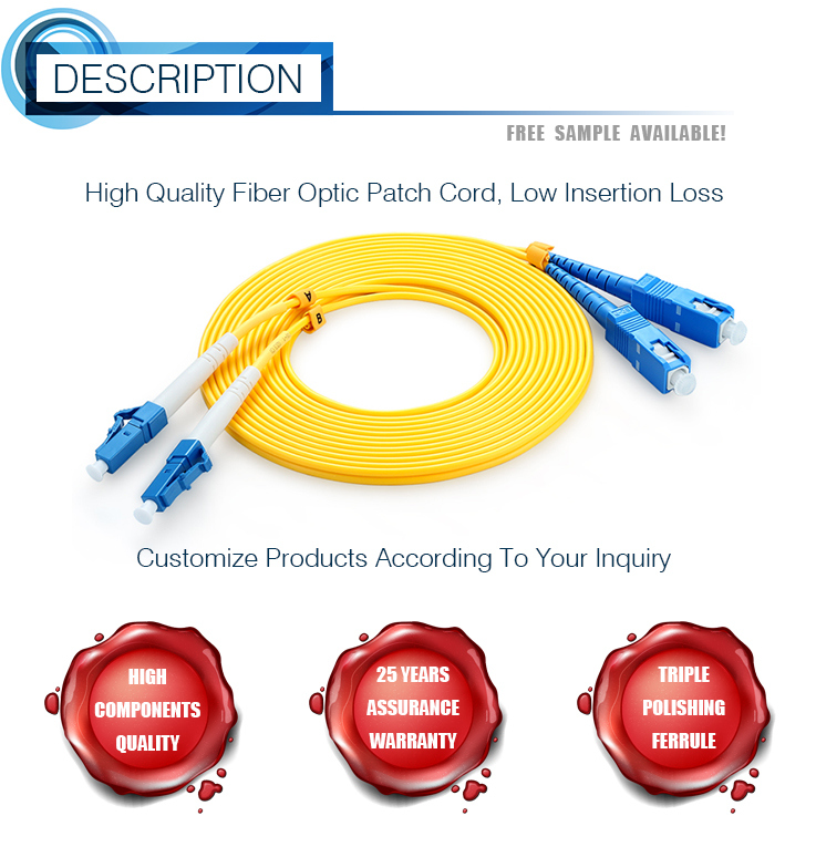 LC-Sc Single-Mode Fiber Optic Patch Cord