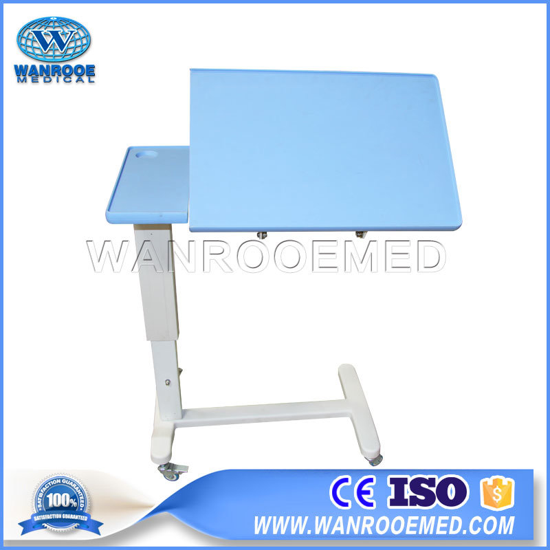 Bdt001g Medical Hospital Steel Adjustable Two Sections Over Bed Table