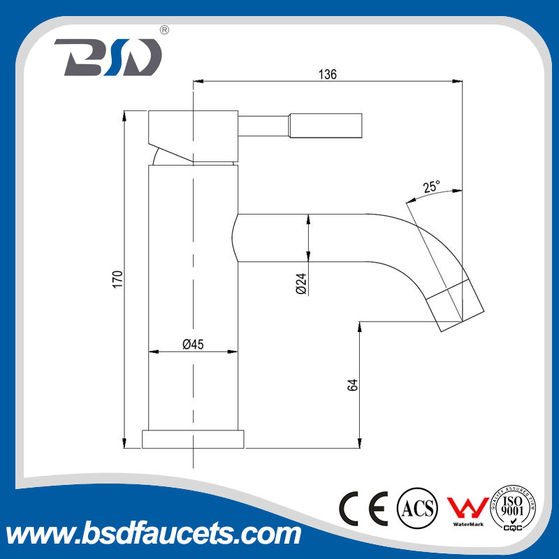 Stainless Steel Lead-Free Hot Cold Mixer Bathroom Basin Sink Faucet